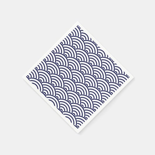 Serviette En Papier Poisson Koinobori japonais échelle en bleu Delft (Coin)