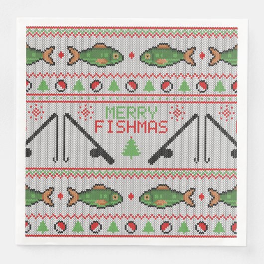 Serviette En Papier Poisson laide de Noël (Devant)