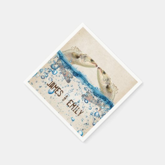 Serviette En Papier Poisson mariage dans l'eau (Coin)