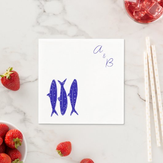Serviette En Papier Poisson Mariage italien (En situation)