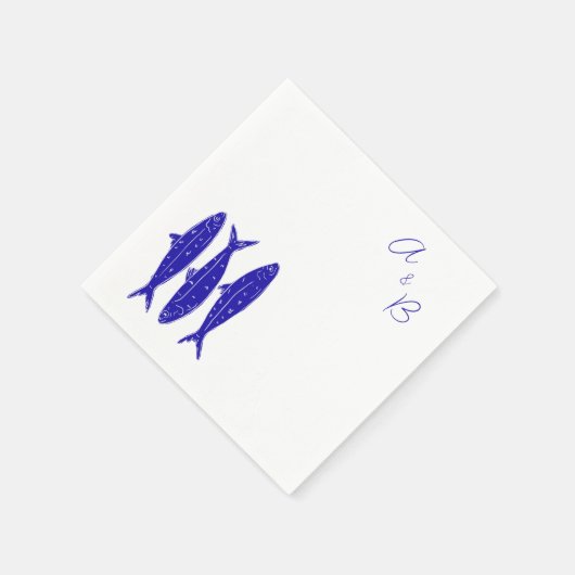 Serviette En Papier Poisson Mariage italien (Coin)