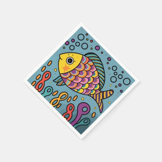 Serviette En Papier poisson mignon (Coin)