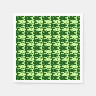 Serviette En Papier Poisson Modernité du milieu du siècle, vert citron