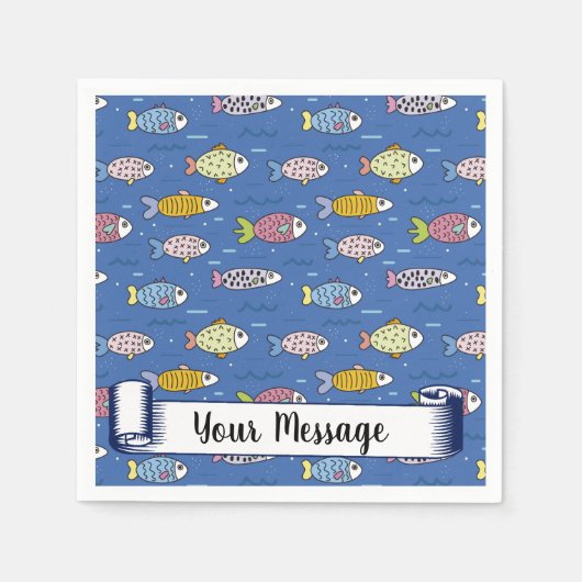 Serviette En Papier Poisson, poisson, poisson ! (Devant)