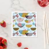 Serviette En Papier Poisson rétro (En situation)