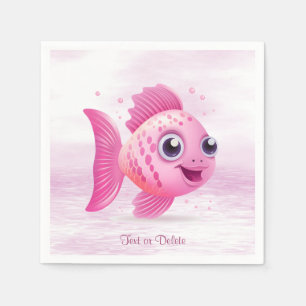Serviette En Papier Poisson rose serviettes