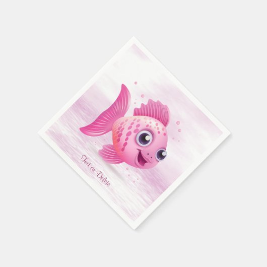 Serviette En Papier Poisson rose serviettes (Coin)