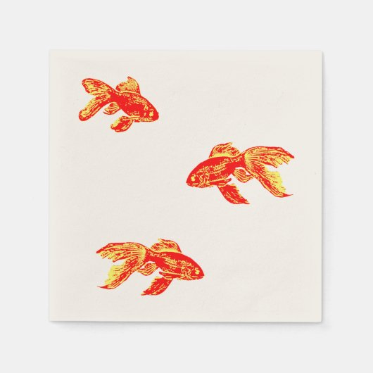 Serviette En Papier poisson rouge (Devant)