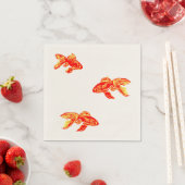 Serviette En Papier poisson rouge (En situation)