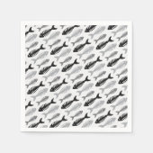 Serviette En Papier Poisson Soupe Retro Motif (Devant)
