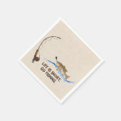 Serviette En Papier Poisson Sur Poteau De Pêche (Coin)