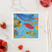 Serviette En Papier Poisson tropical 2 (En situation)