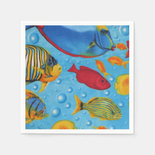 Serviette En Papier Poisson tropical 2