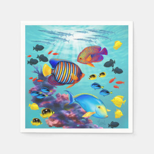 Serviette En Papier Poisson tropical de Molokini Cove Hawaiian
