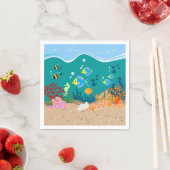 Serviette En Papier Poisson tropical sous la mer fête d'anniversaire (En situation)