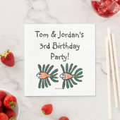 Serviette En Papier Poisson vert et orange Twin Fin (En situation)