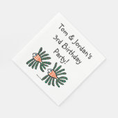Serviette En Papier Poisson vert et orange Twin Fin (Coin)