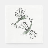 Serviette En Papier Poisson volant Main Tirée Océan Créature (Devant)