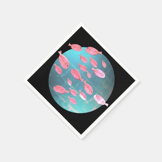 Serviette En Papier Poissons Art Cocktail Napkin (Coin)