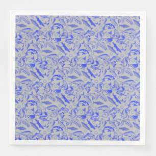 Serviette En Papier Poissons bleu motif 10.b Lgrey BG