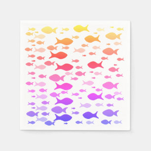 Serviette En Papier Poissons colorés Mer Humeur été serviettes
