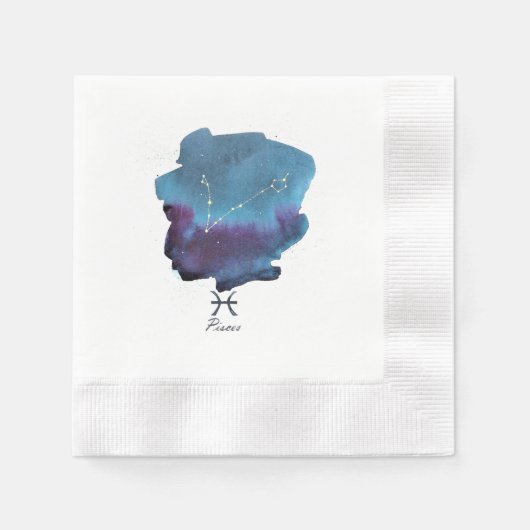 Serviette En Papier Poissons Constellation, Poissons Zodiac Papier Nap (Devant)