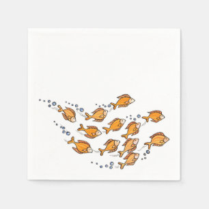Serviette En Papier Poissons d'école - serviettes de papier