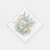 Serviette En Papier Poissons rustiques et Fête des mariées florale ble (Coin)