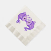 SERVIETTE EN PAPIER POISSONS S'EMBRASSANT (Coin)
