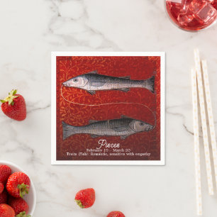 Serviette En Papier Poissons signe Zodiaque Poisson fête d'anniversair