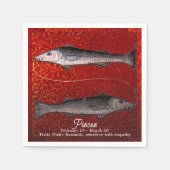 Serviette En Papier Poissons signe Zodiaque Poisson fête d'anniversair (Devant)