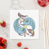 Serviette En Papier Poissons Zodiac Horoscope (En situation)