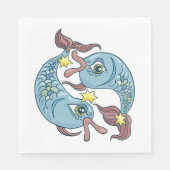Serviette En Papier Poissons Zodiac Horoscope (Devant)