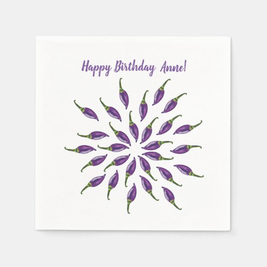 Serviette En Papier Poivpers Purple Mandala Art (Devant)