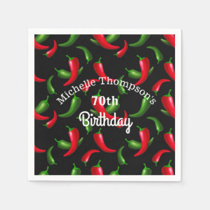 Serviette En Papier Poivre rouge et vert serviettes d'anniversaire