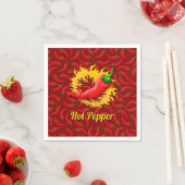 Serviette En Papier Poivron avec serviettes en flammes (En situation)