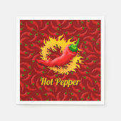 Serviette En Papier Poivron avec serviettes en flammes (Devant)