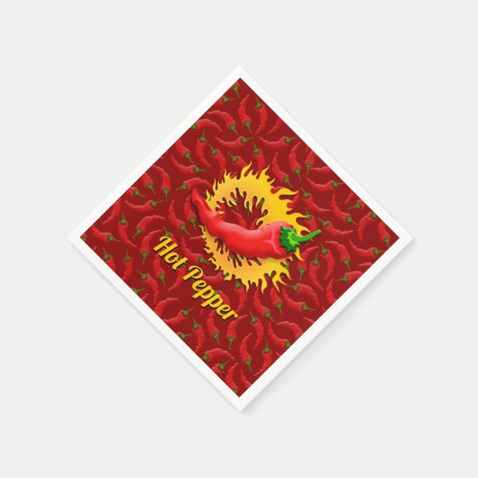Serviette En Papier Poivron avec serviettes en flammes (Coin)