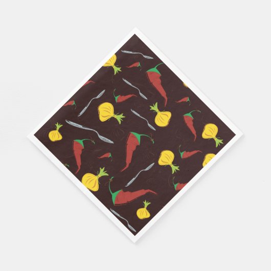 Serviette En Papier Poivrons Et Oignons (Coin)
