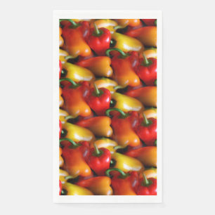 Serviette En Papier Poivrons rouges et jaunes
