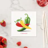Serviette En Papier Poivrons verts rouges chili Thunder_Cove (En situation)