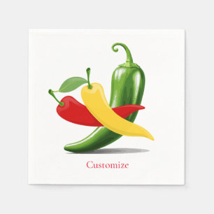 Serviette En Papier Poivrons verts rouges chili Thunder_Cove