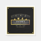 Serviette En Papier Poker Aces Black & Gold Bachelor (Devant)