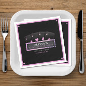 Serviette En Papier Poker Aces rose et noir Bachelorette Party
