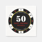 Serviette En Papier Poker Chip 50e fête d'anniversaire (Devant)