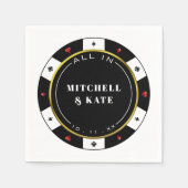 Serviette En Papier Poker Chip Tout En Mariage (Devant)