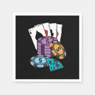Serviette En Papier Poker Chips Casino Gambler Holdem Bluff Cartes Cad