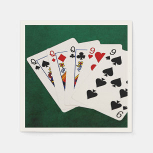 Serviette En Papier Poker Hands - Full House - Queen et Nine