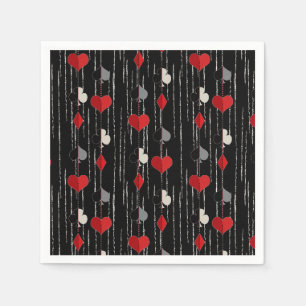 Serviette En Papier Poker jouant aux symboles de carte.