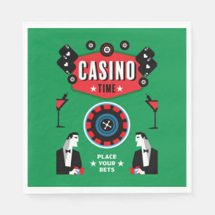 Serviette En Papier Poker Roulette de Jeux de Casino